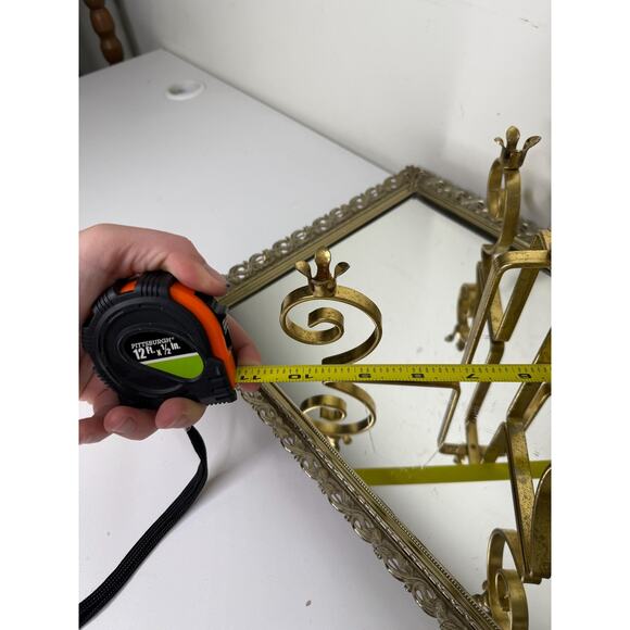 Vintage Gold Metal 5 holder Candelabra , Hollywood Regency , Gold Candle - Picture 5 of 10